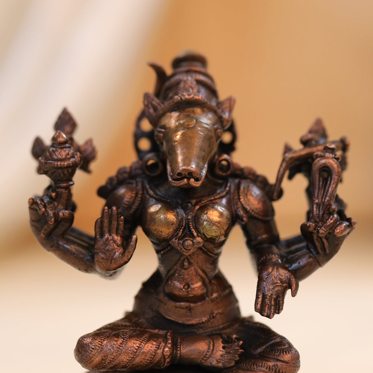 Copper Varahi Devi Idol (4 Inch) Vedansh Craft