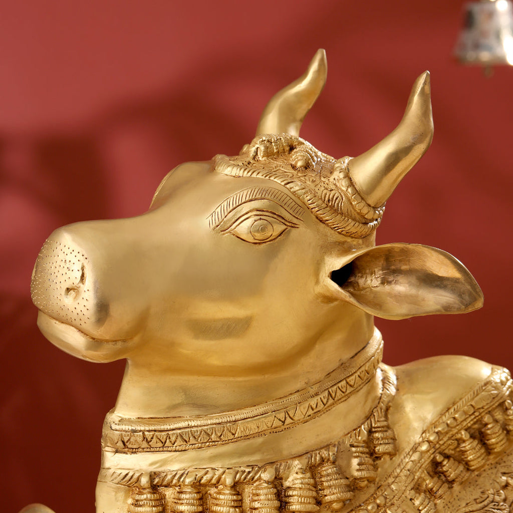 Brass Majestic Nandi Idol (20.5 Inch) Vedansh Craft