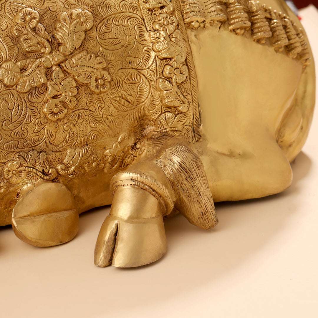 Brass Majestic Nandi Idol (20.5 Inch) Vedansh Craft