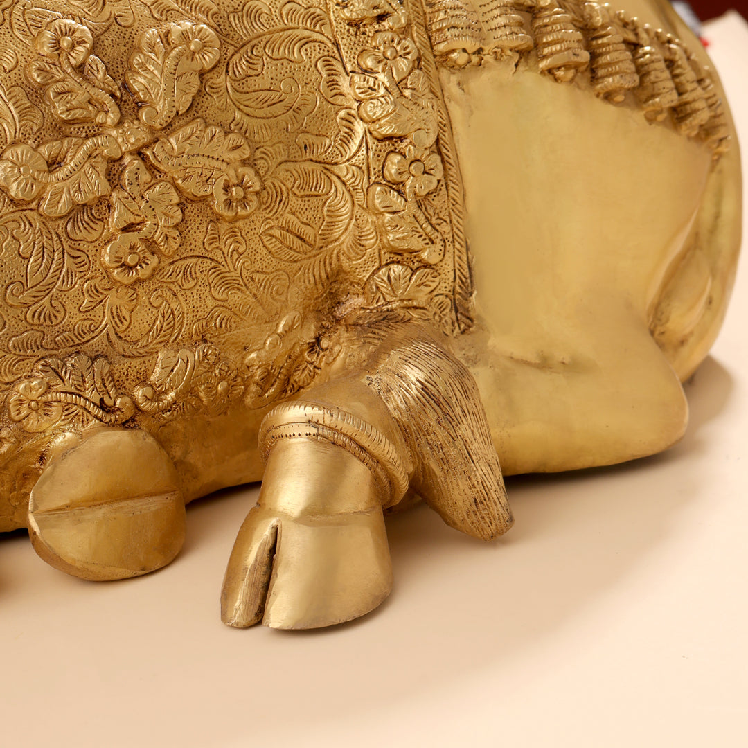 Brass Majestic Nandi Idol (20.5 Inch) Vedansh Craft
