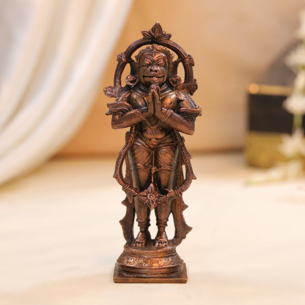 Copper Hanuman Standing Idol (5.5 Inch) Vedansh Craft