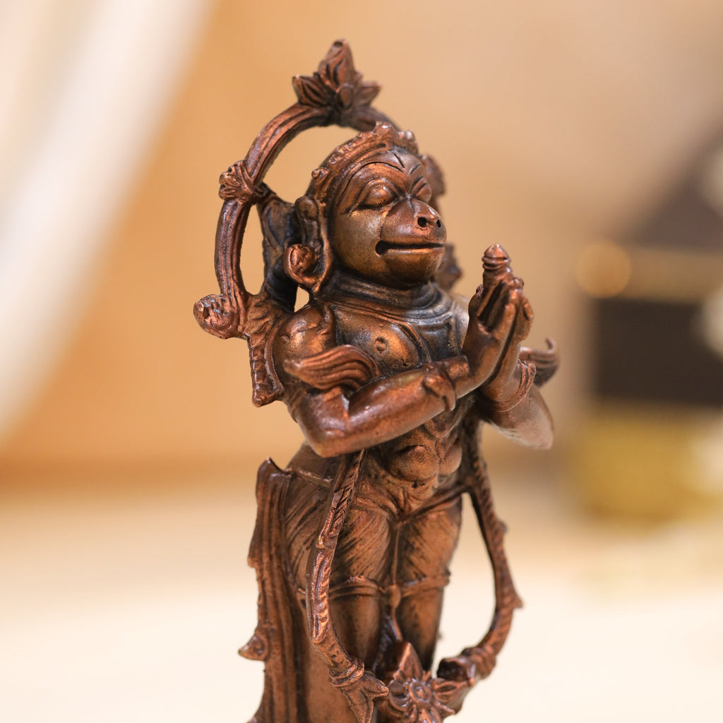 Copper Hanuman Standing Idol (5.5 Inch) Vedansh Craft