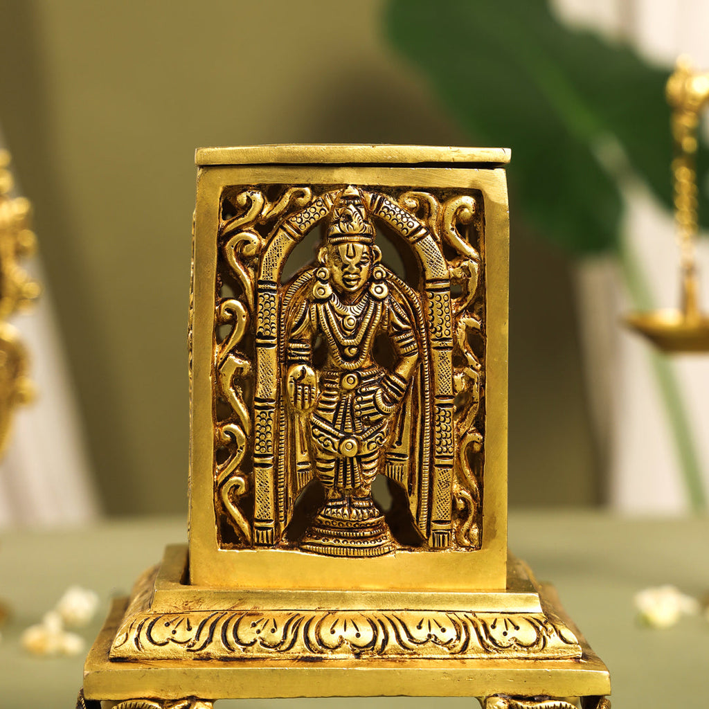 Brass Tirupati Balaji Dhoop Dani & Incense Holder (6.5 Inch) Vedansh Craft