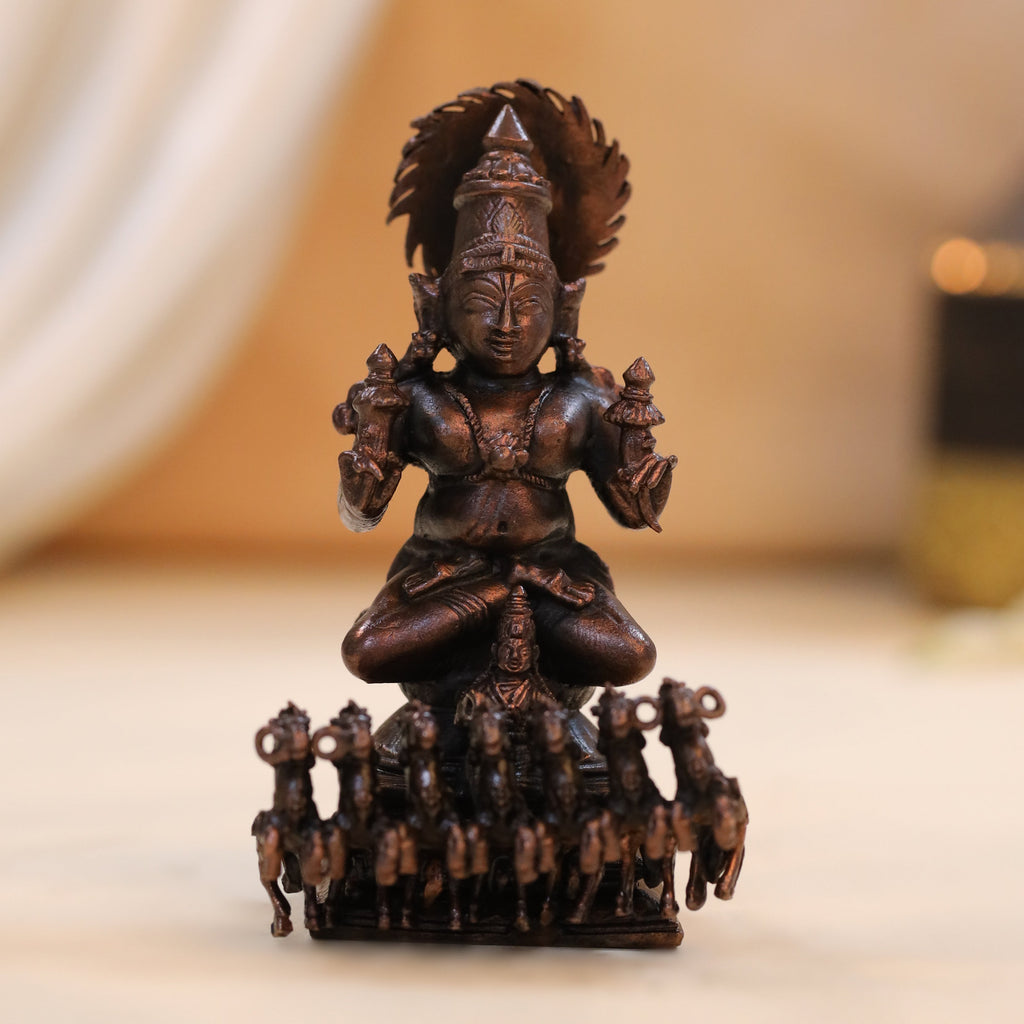 Copper Surya Rath Idol (4 Inch) Vedansh Craft