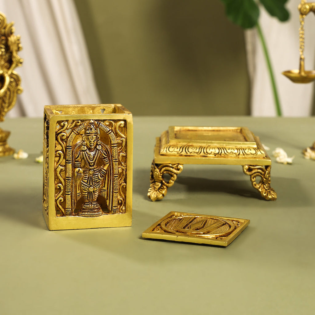 Brass Tirupati Balaji Dhoop Dani & Incense Holder (6.5 Inch) Vedansh Craft