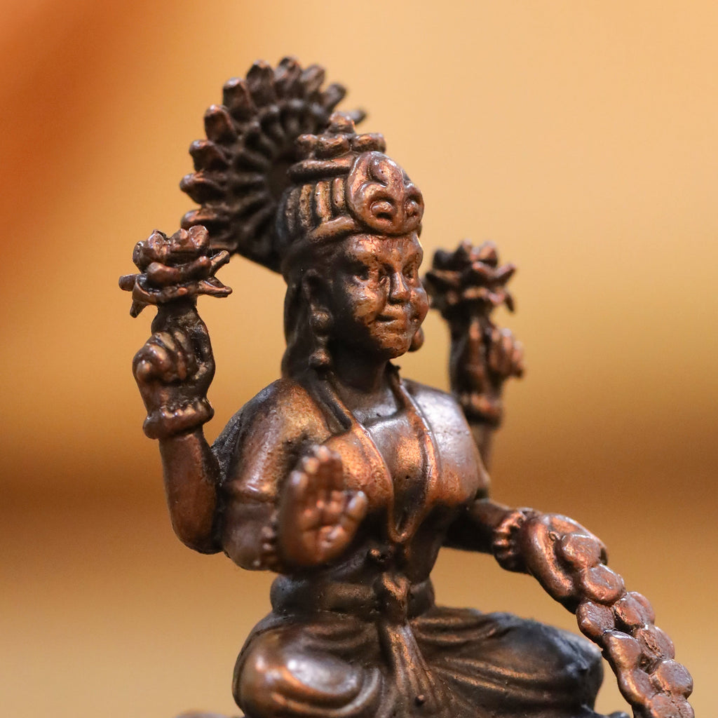 Copper Goddess Sitting Lakshmi Idol (2.2 Inch) Vedansh Craft