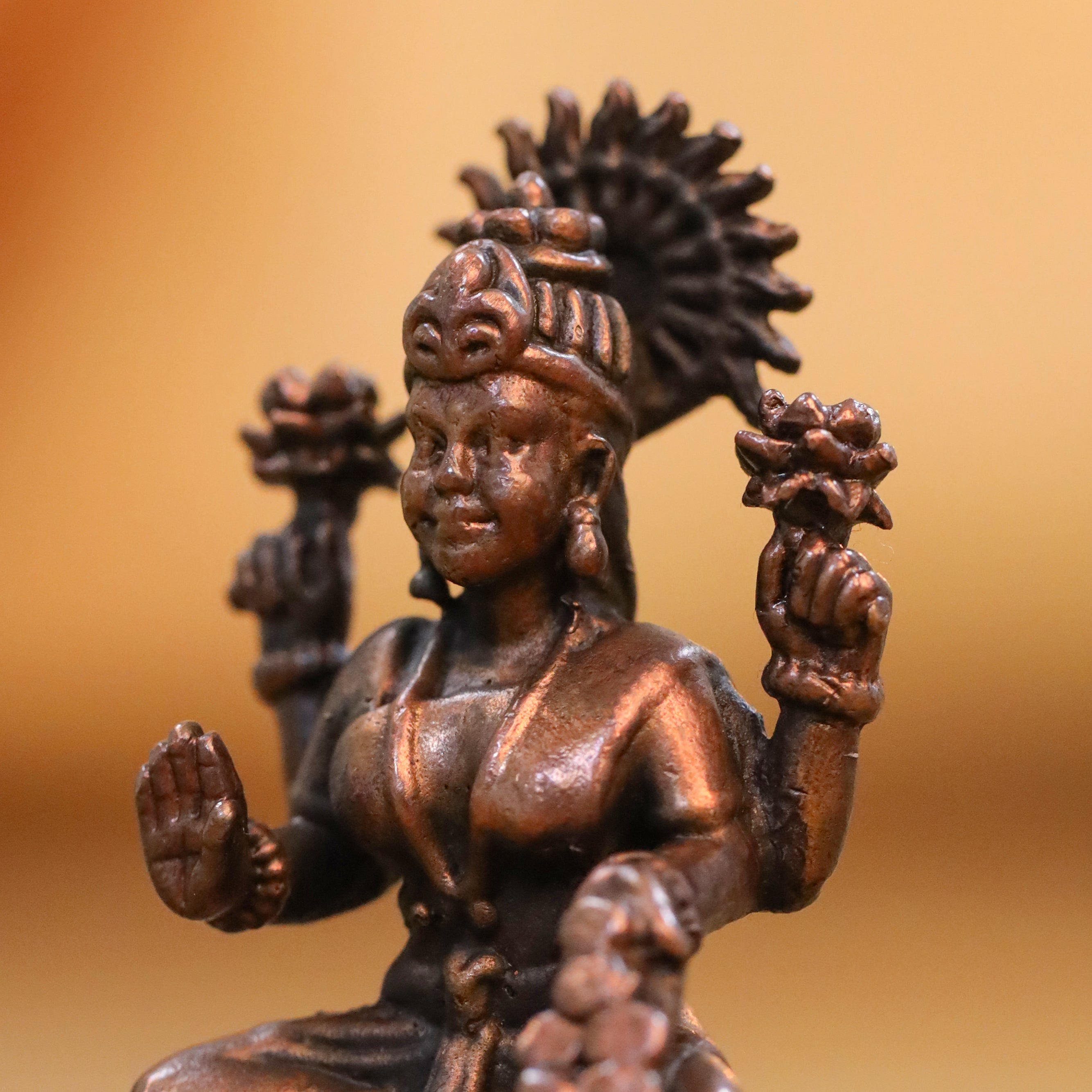 Copper Goddess Sitting Lakshmi Idol (2.2 Inch) Vedansh Craft