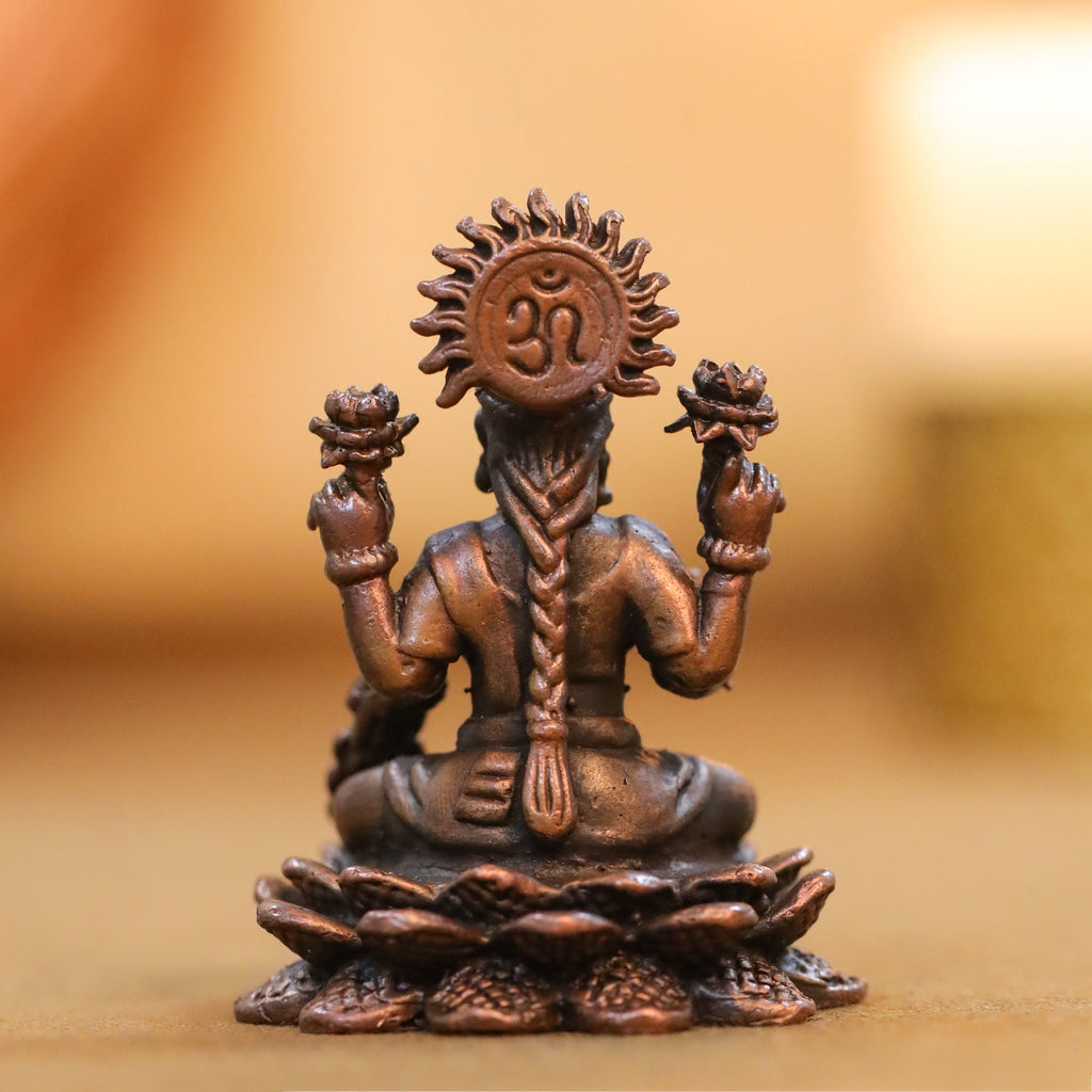 Copper Goddess Sitting Lakshmi Idol (2.2 Inch) Vedansh Craft