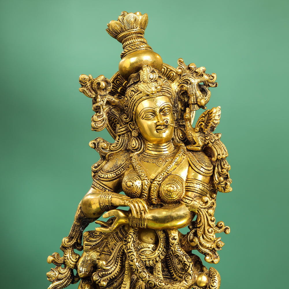 Brass Goddess Standing Radha Statue (30 Inch) Vedansh Craft