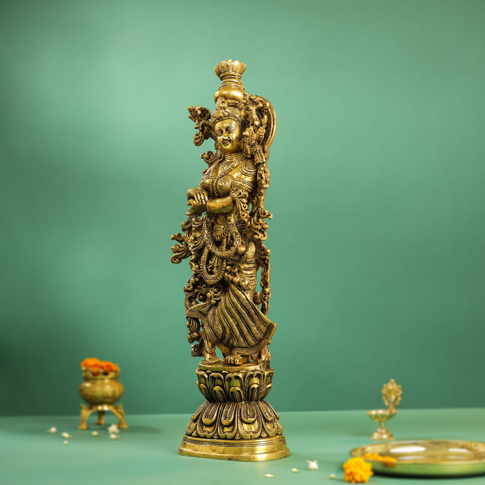 Brass Goddess Standing Radha Statue (30 Inch) Vedansh Craft