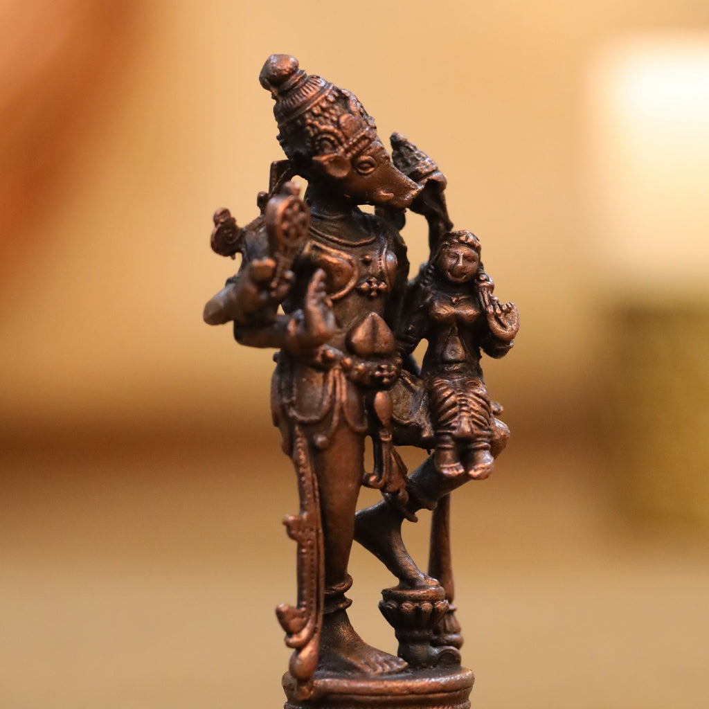 Copper Standing Varaha Lakshmi Idol (3 Inch) Vedansh Craft