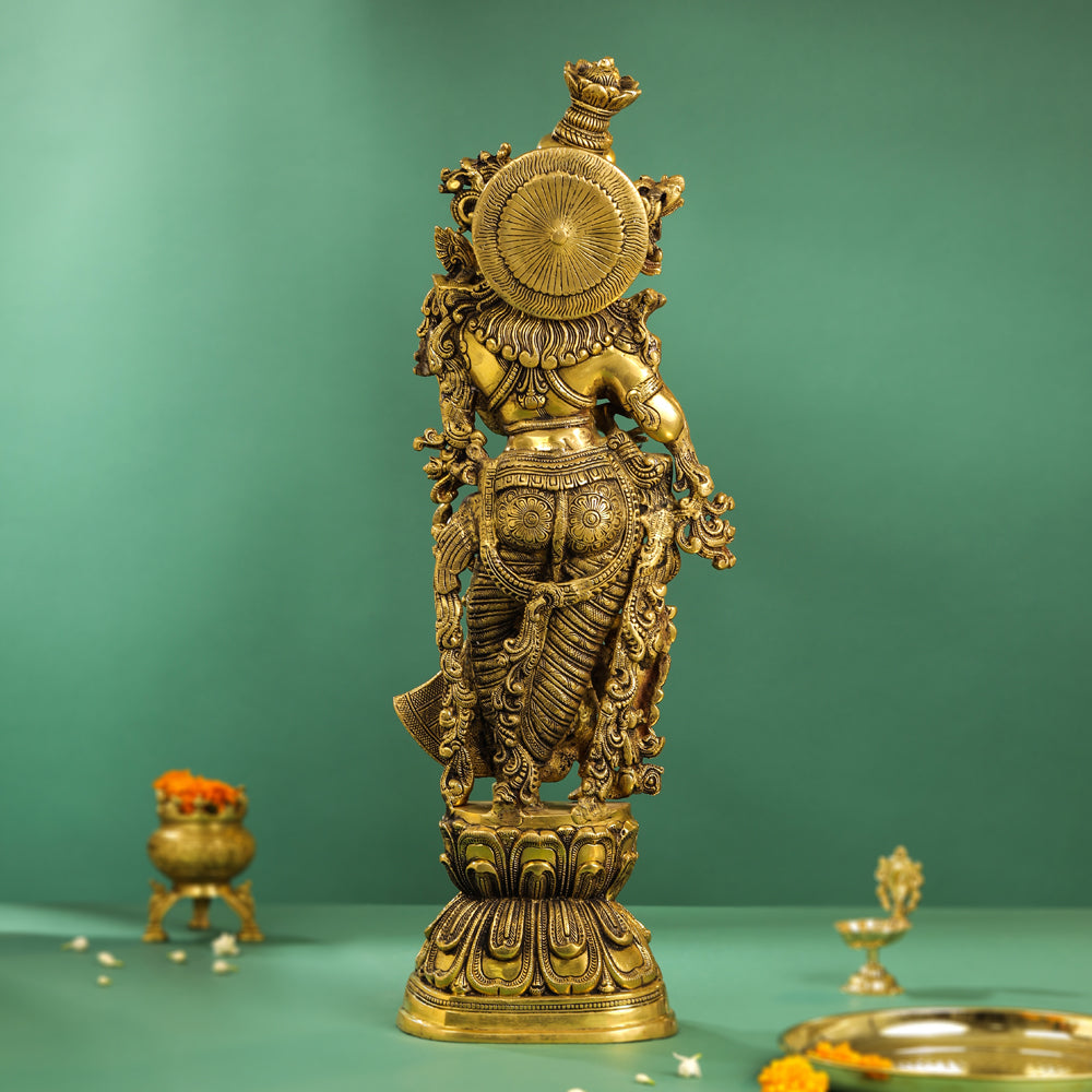 Brass Goddess Standing Radha Statue (30 Inch) Vedansh Craft