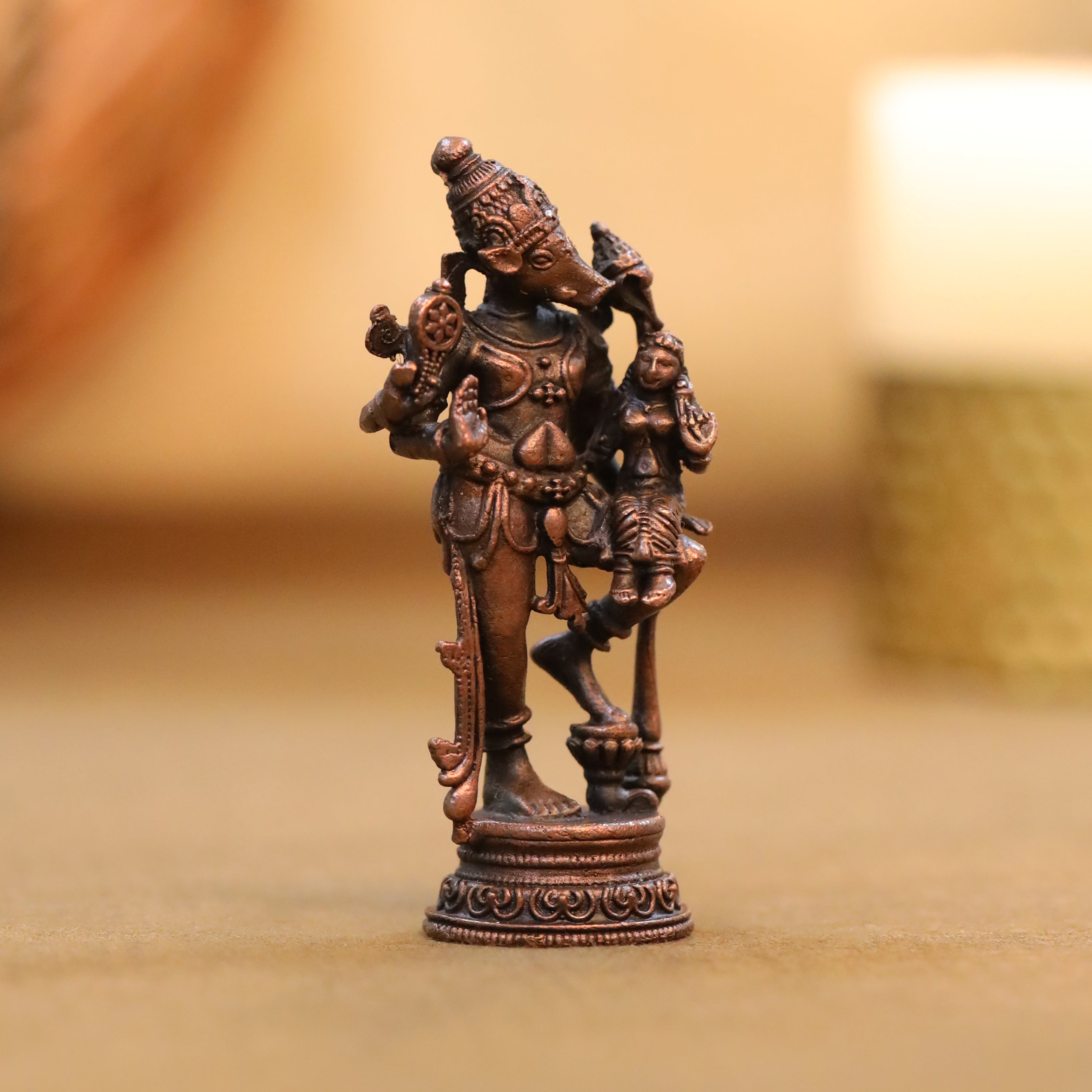 Copper Standing Varaha Lakshmi Idol (3 Inch) Vedansh Craft