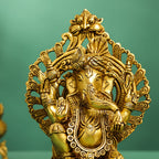 Brass Frame Pagdi Sitting Ganesha Idol (12 Inch) Vedansh Craft