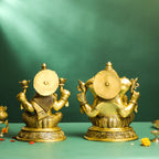 Brass Ashtavinayak Sitting Ganesha And Lakshmi Set Vedansh Craft