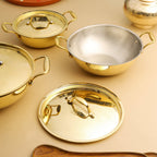 Brass Kadhai With Lid (6 Inch) Vedansh Craft