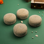Pearl kumkum Box Set Of Four (2 Inch) Vedansh Craft
