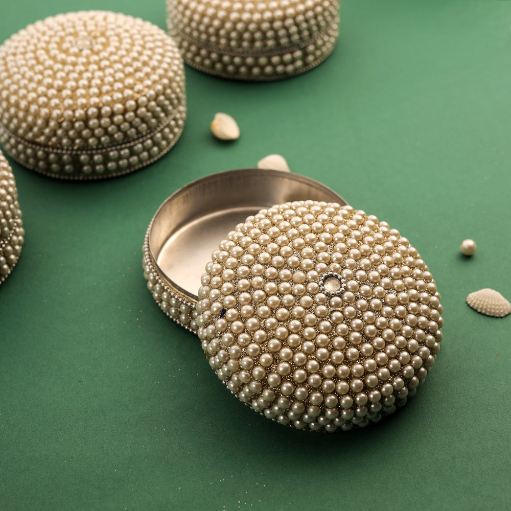 Pearl kumkum Box Set Of Four (2 Inch) Vedansh Craft