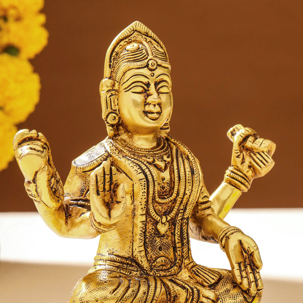Brass Bala Tripurasundari Idol On Lotus (6 Inch) Vedansh Craft