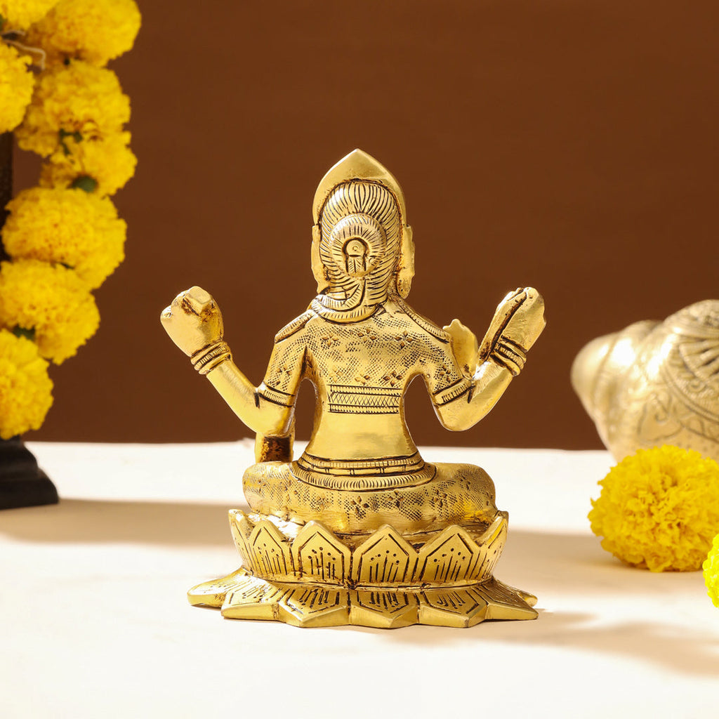Brass Bala Tripurasundari Idol On Lotus (6 Inch) Vedansh Craft