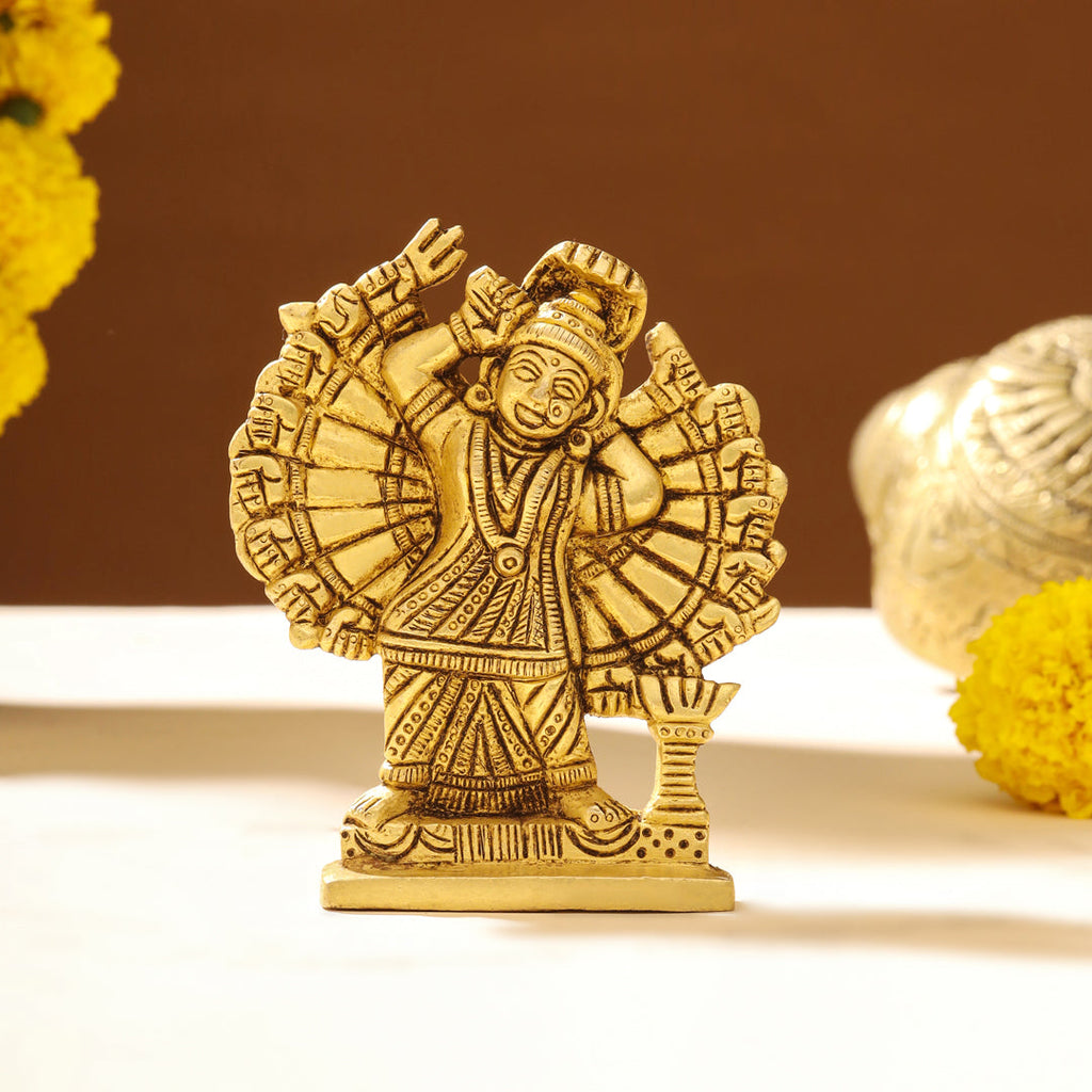 Brass Goddess Saptashrungi Idol (4.5 Inch) Vedansh Craft