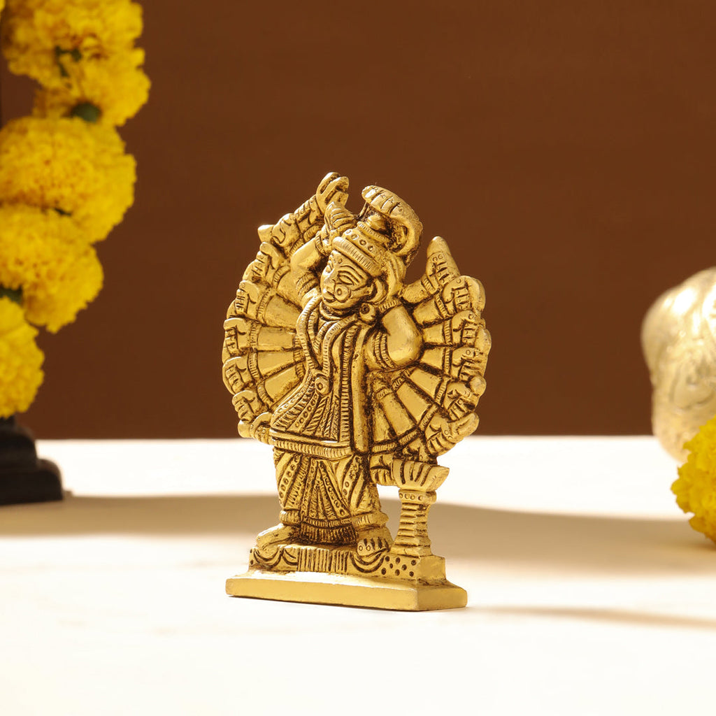 Brass Goddess Saptashrungi Idol (4.5 Inch) Vedansh Craft