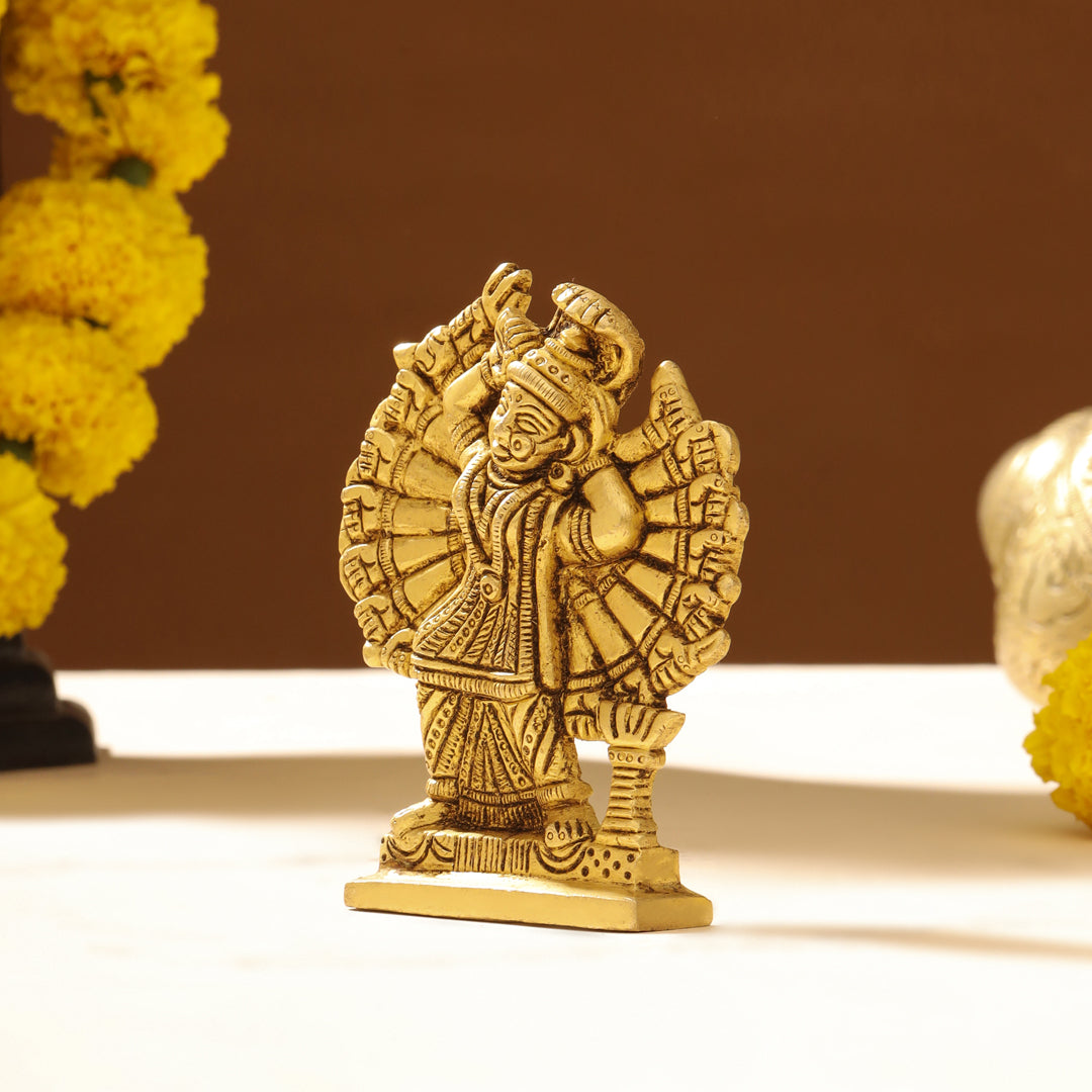 Brass Goddess Saptashrungi Idol (4.5 Inch) Vedansh Craft