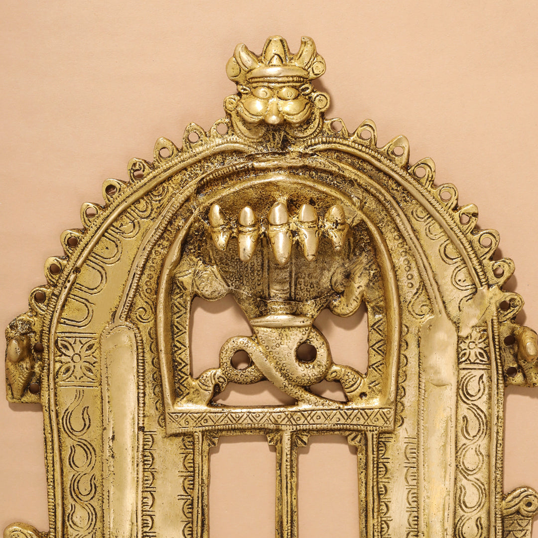 Brass Handcarved Prabhavali Frame (10 Inch) Vedansh Craft