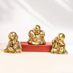 Brass Monks Baby Buddha Statues Set (5.5 Inch) Vedansh Craft