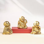 Brass Monks Baby Buddha Statues Set (5.5 Inch) Vedansh Craft