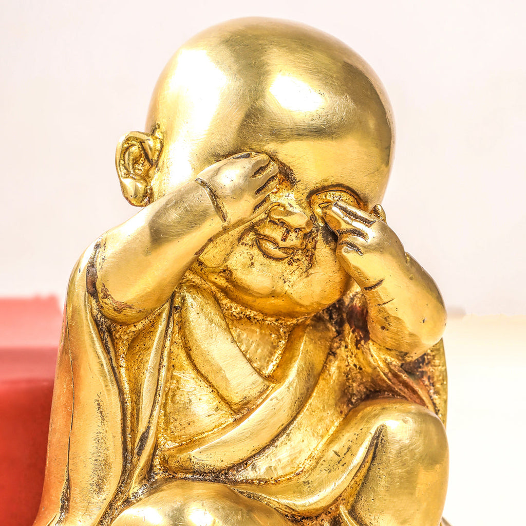Brass Monks Baby Buddha Statues Set (5.5 Inch) Vedansh Craft