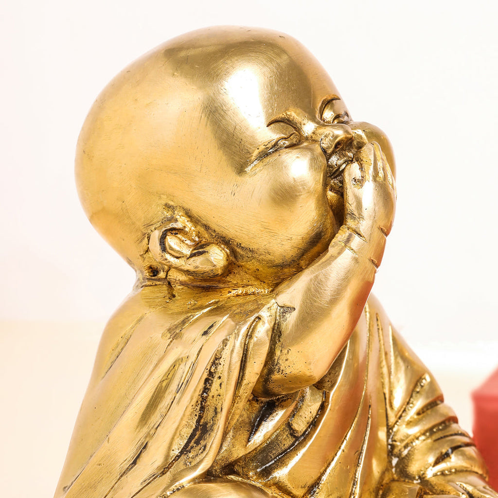 Brass Monks Baby Buddha Statues Set (5.5 Inch) Vedansh Craft