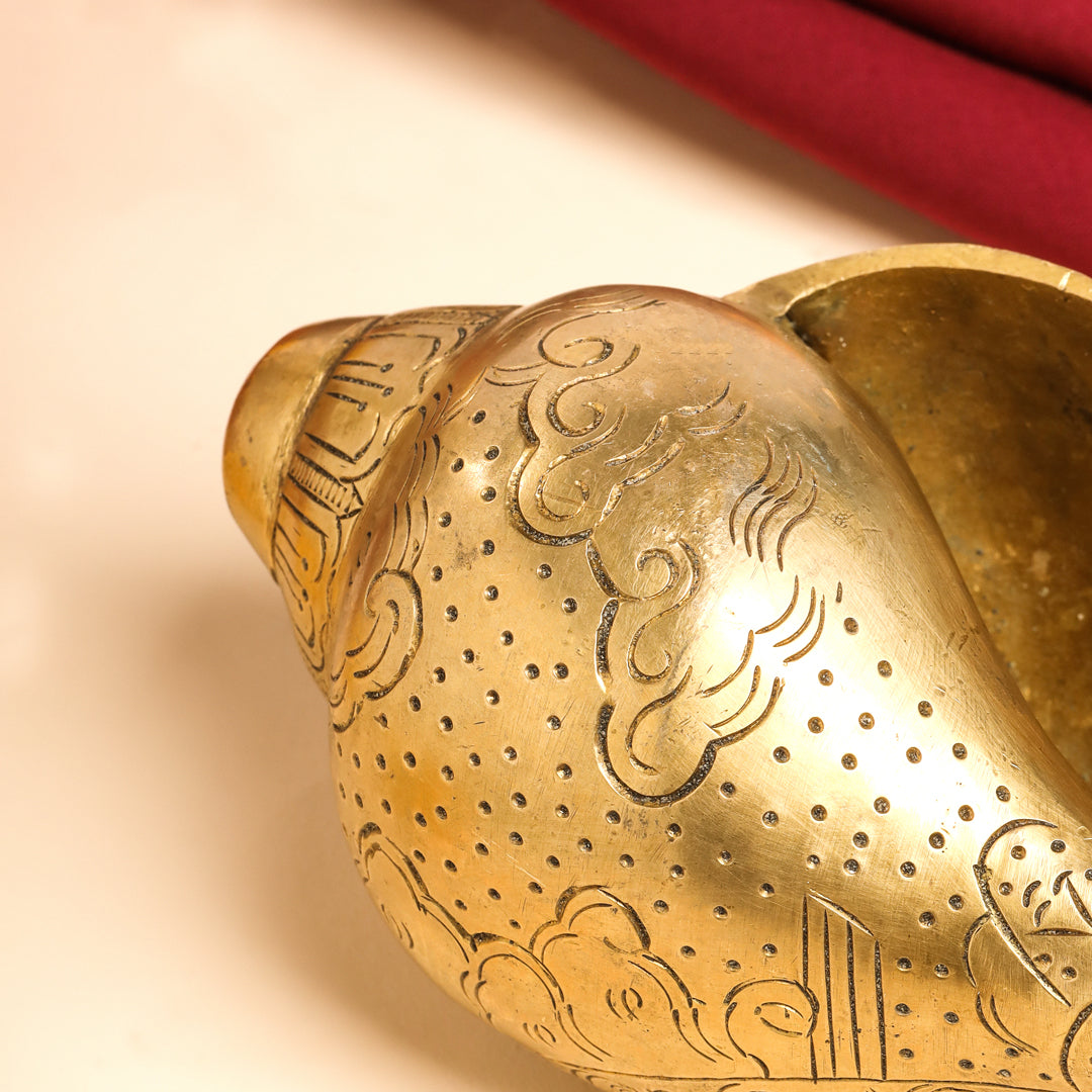 Brass Lord Ganesha Conch (3.2 Inch) Vedansh Craft