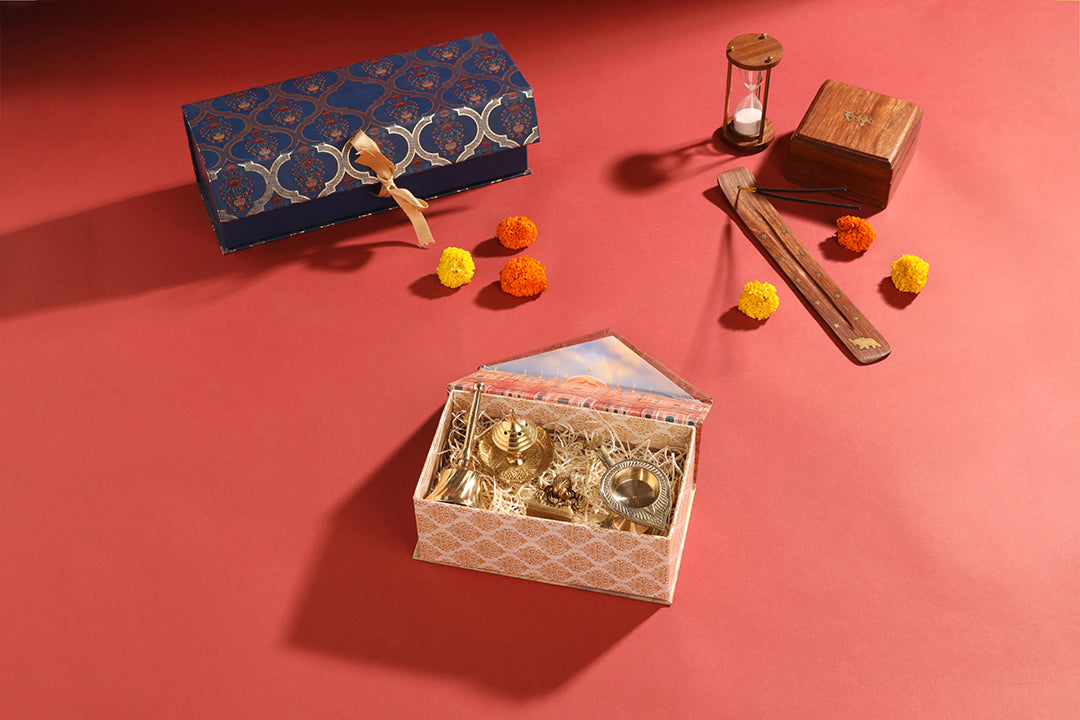 Brass Ganesha Idol & Handbell Corporate/Gift Hamper Vedansh Craft