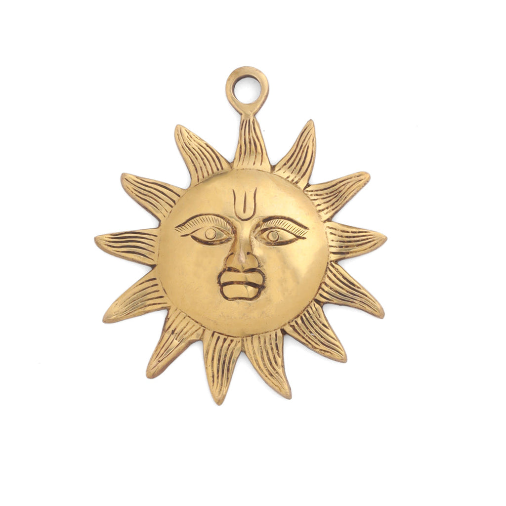 Brass Sun Face Wall Hanging (5 Inch) Vedansh Craft