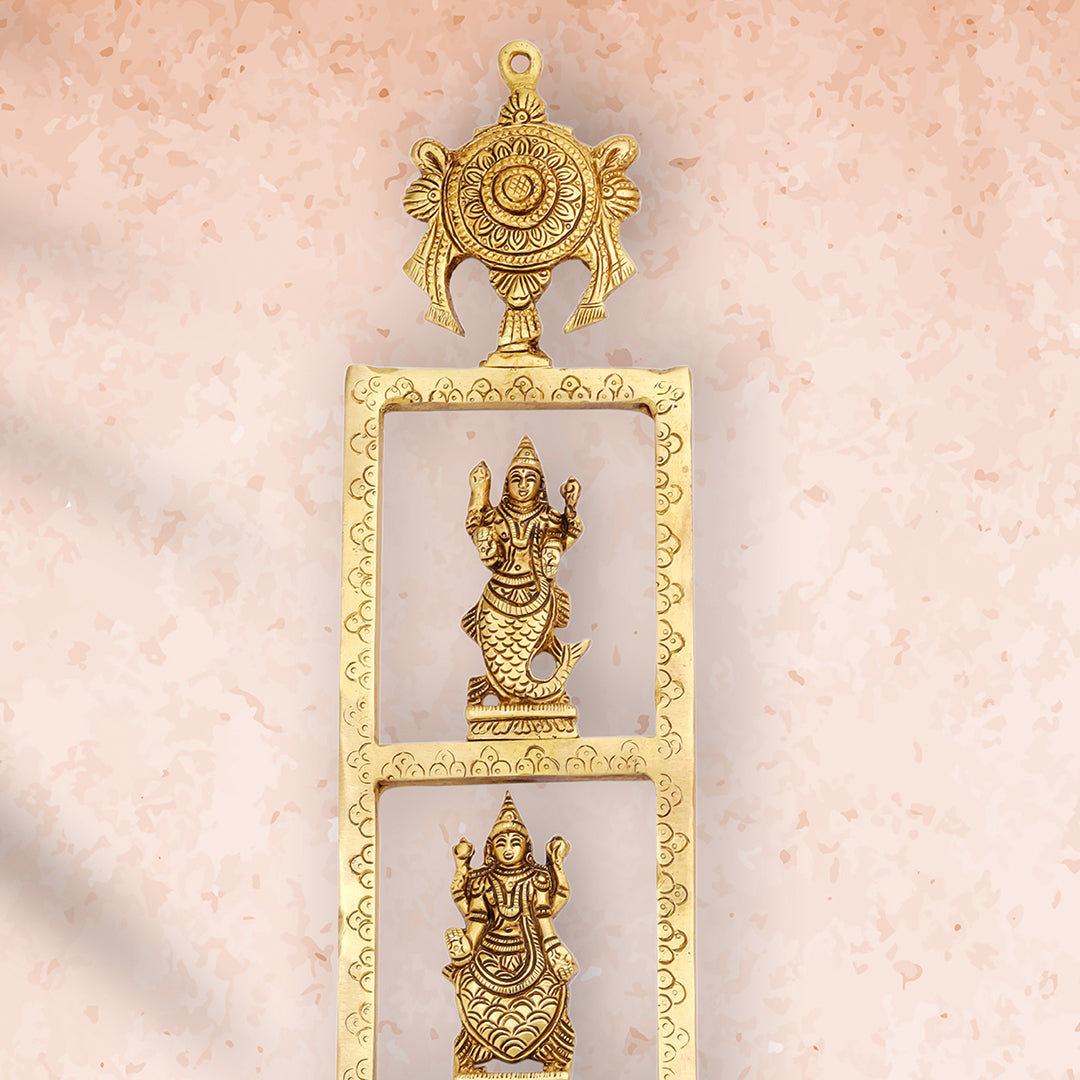 Brass Dashavatara / Vishnu Avatar Wall Hanging Set Vedansh Craft