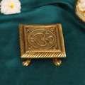 Brass Om Pooja Chowki (2 Inch) Vedansh Craft