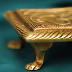 Brass Om Pooja Chowki (2 Inch) Vedansh Craft