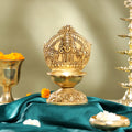 Brass Balaji Shankh Chakra And Namah Diya (9.5 Inch) Vedansh Craft