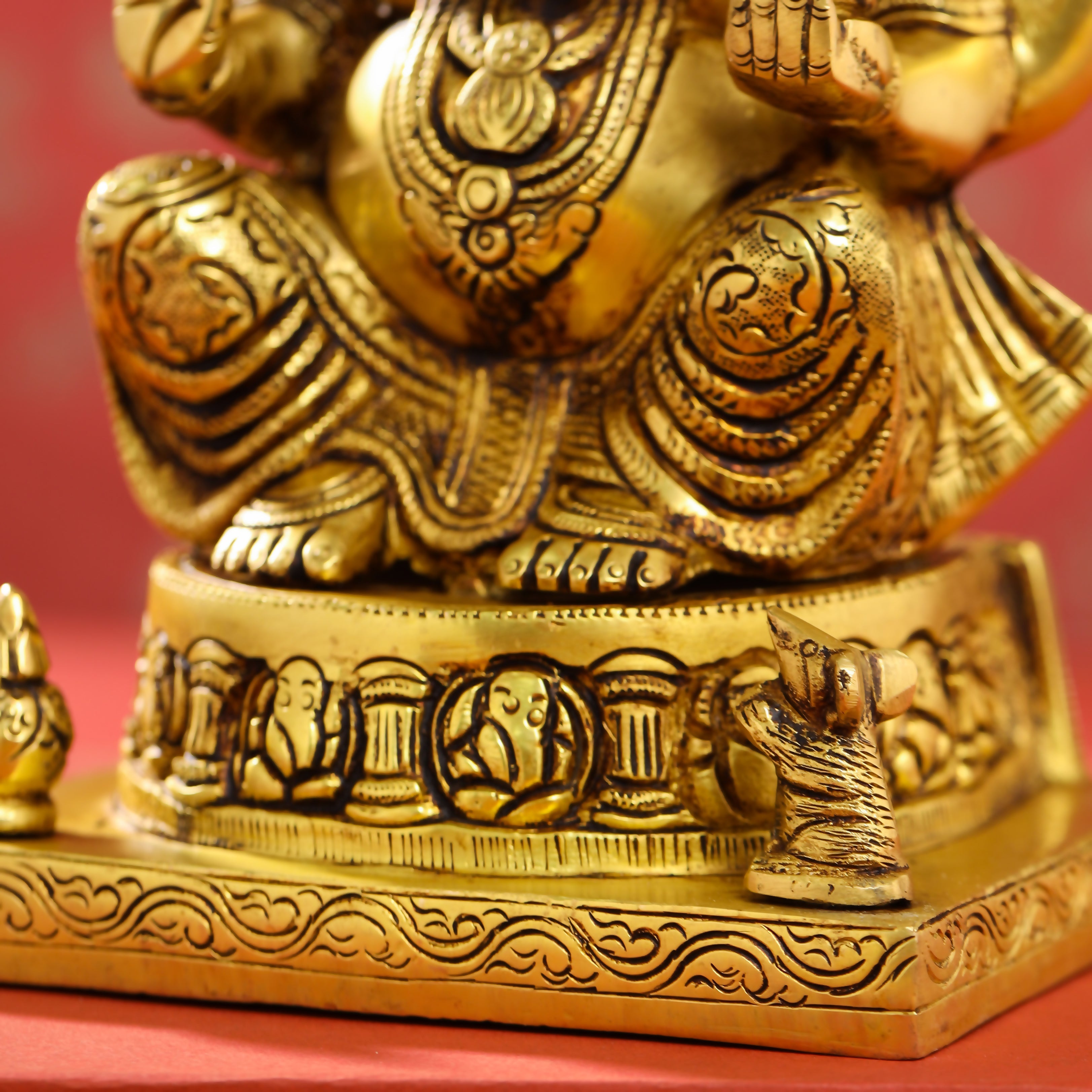 Brass Lord Sitting Ganesha Idol (9.5 Inch) Vedansh Craft
