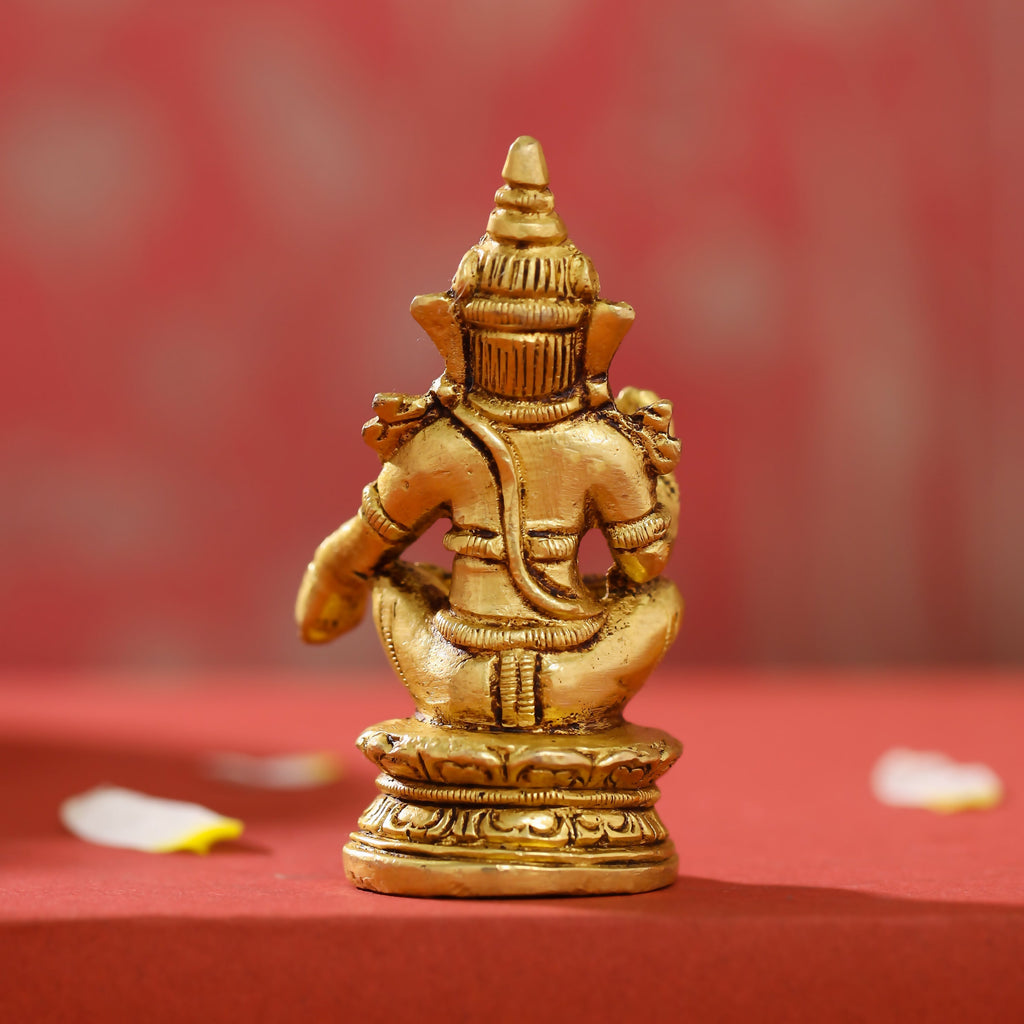 Brass Lord Ayyappa/Ayyappan Idol (3.5 Inch) Vedansh Craft