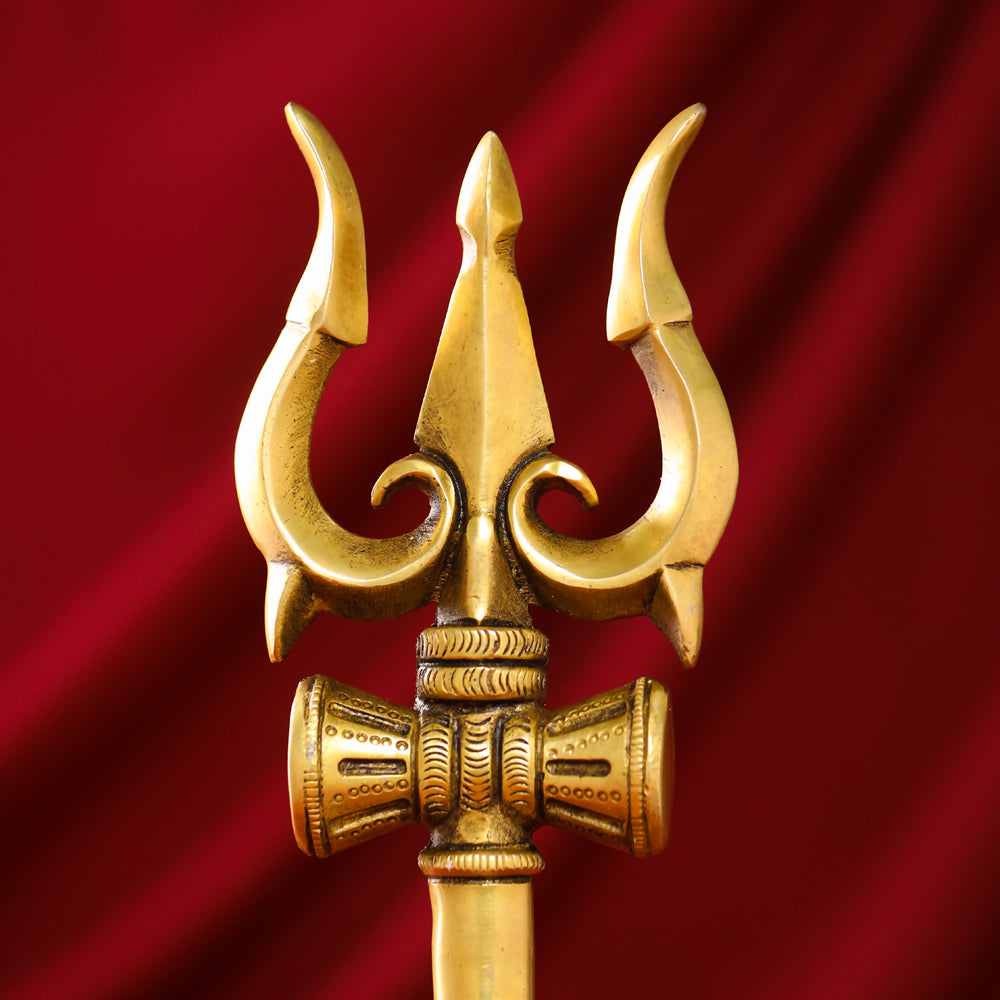Brass Shiva's Damru Trishul Vedansh Craft