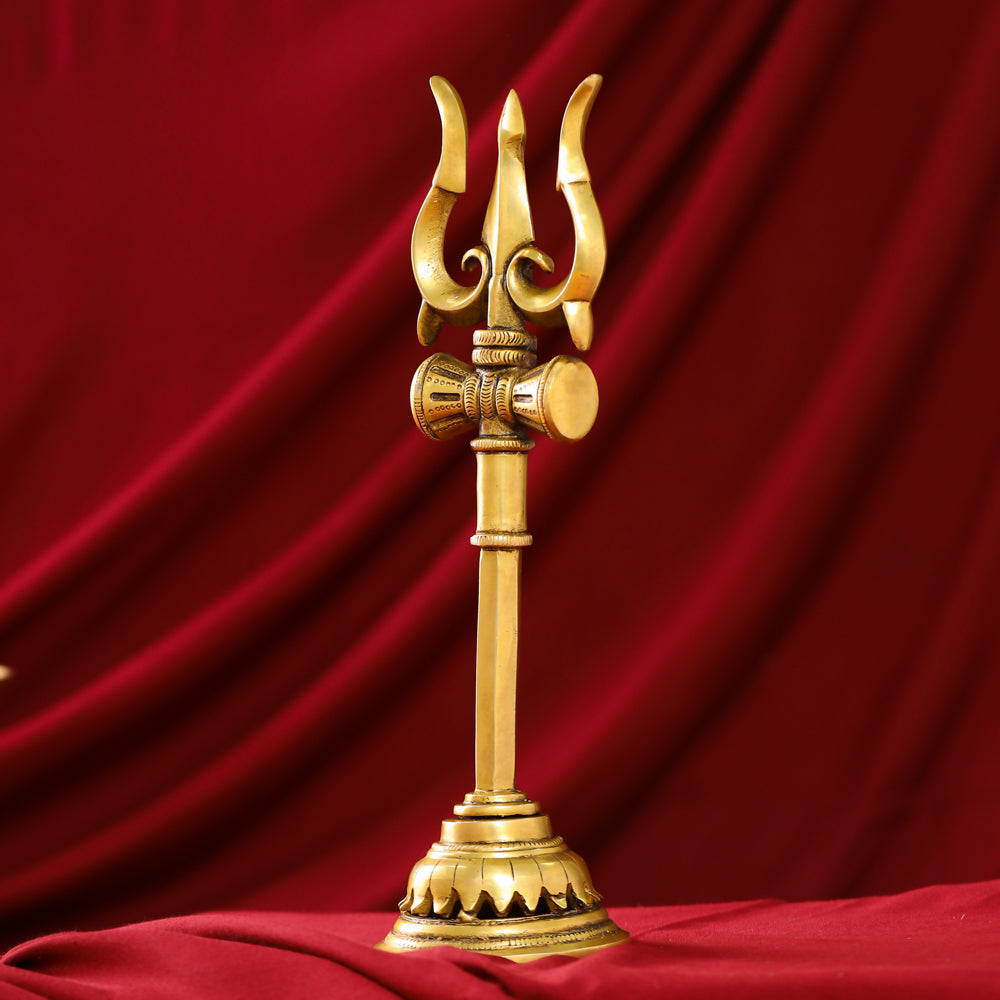 Brass Shiva's Damru Trishul Vedansh Craft