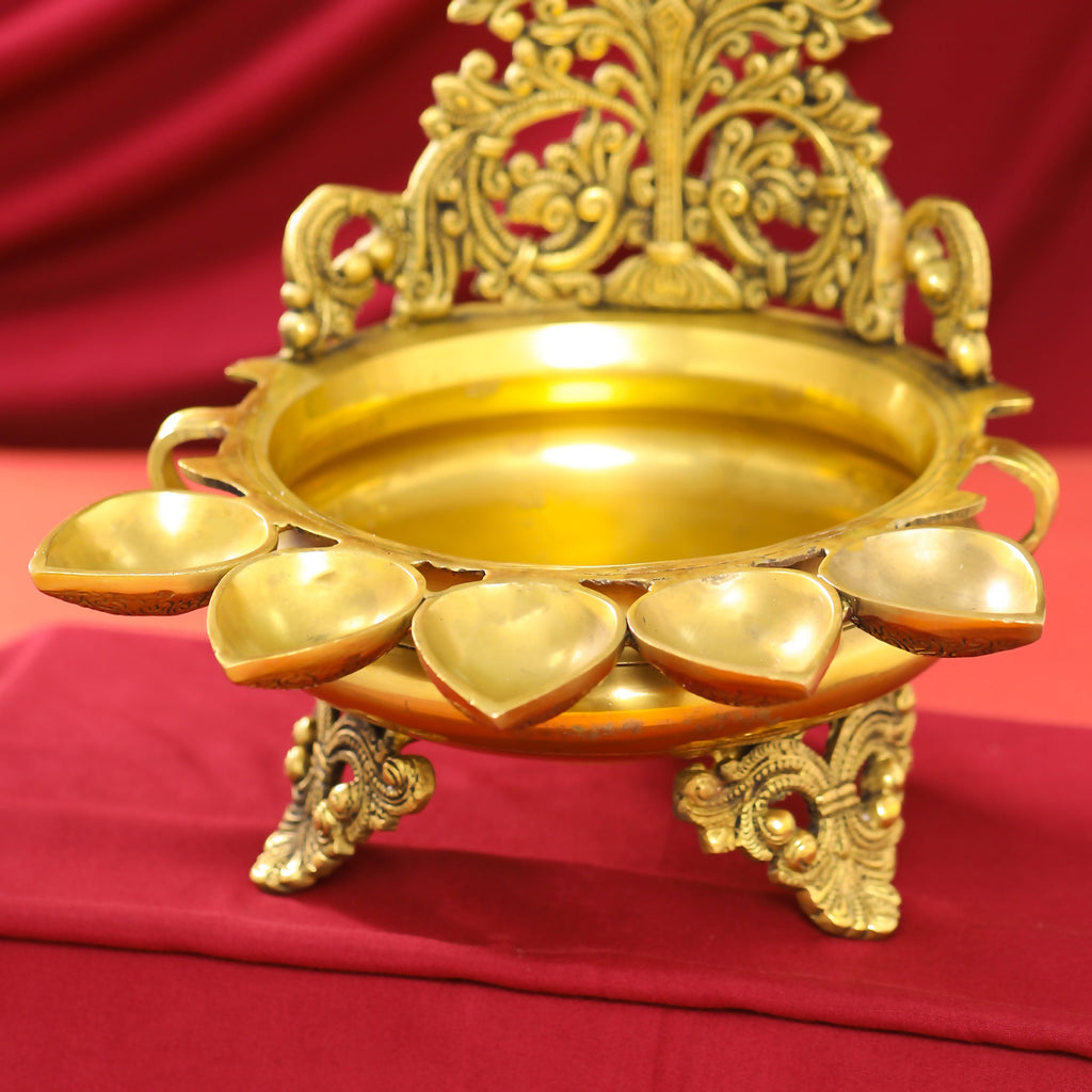 Brass Handcarved Urli Bowl (12 Inch) Vedansh Craft