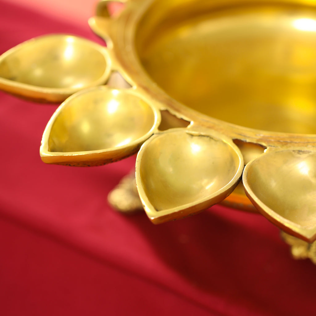 Brass Handcarved Urli Bowl (12 Inch) Vedansh Craft