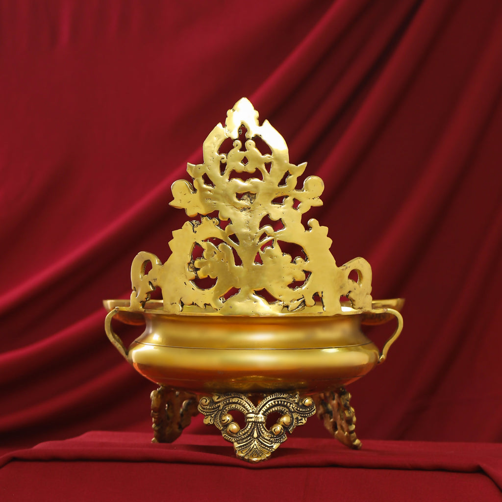 Brass Handcarved Urli Bowl (12 Inch) Vedansh Craft