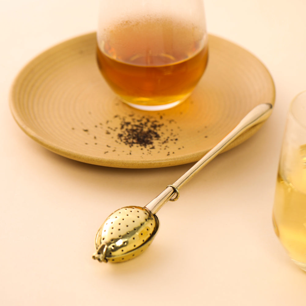 Brass Plain Handle Tea Infuser (7.5 Inch) Vedansh Craft