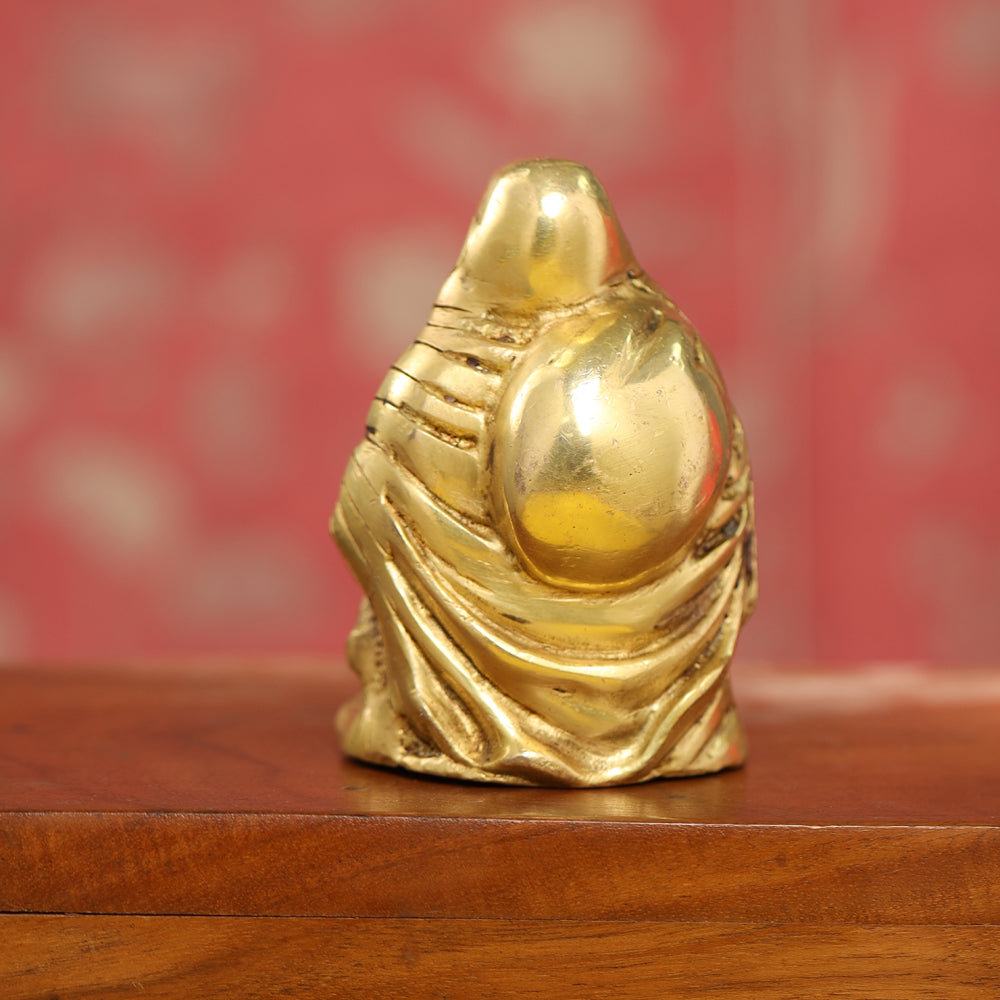 Brass Laughing Buddha Statue (4.5 Inch) Vedansh Craft