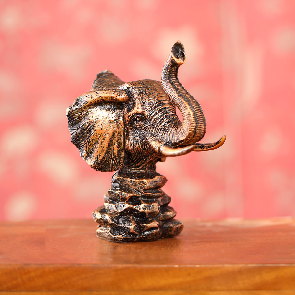 Resin Elephant Head Statue (5.5 Inch) Vedansh Craft