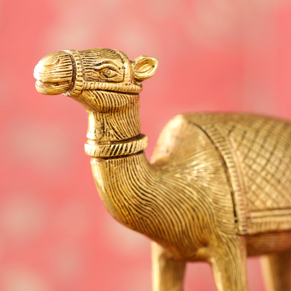 Brass Standing Camel Statue (7 Inch) Vedansh Craft
